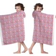 thumbnail image 4 of Pink Cartoon Unicorn Dessert Pattern Hooded Bath Towel，50"x30" for Ages 3 To 12 Kids, Quick Dry Lightweight Soft Microfiber Hood Beach Towel Cover Up for Kids, 4 of 7