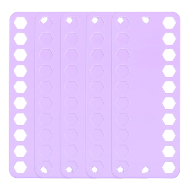 5uds Bordado Seda Organizador Tarjetas 20 Posiciones PP Plástico 7.68 x 3.15 Cruz Punto Hilo Soporte para Coser Costura Hilo Soporte, Claro Púrpura