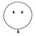 thumbnail image 1 of Conjunto de joyas con cadena de cristal de esmeralda y diamantes de imitación para mujer, 1 of 2