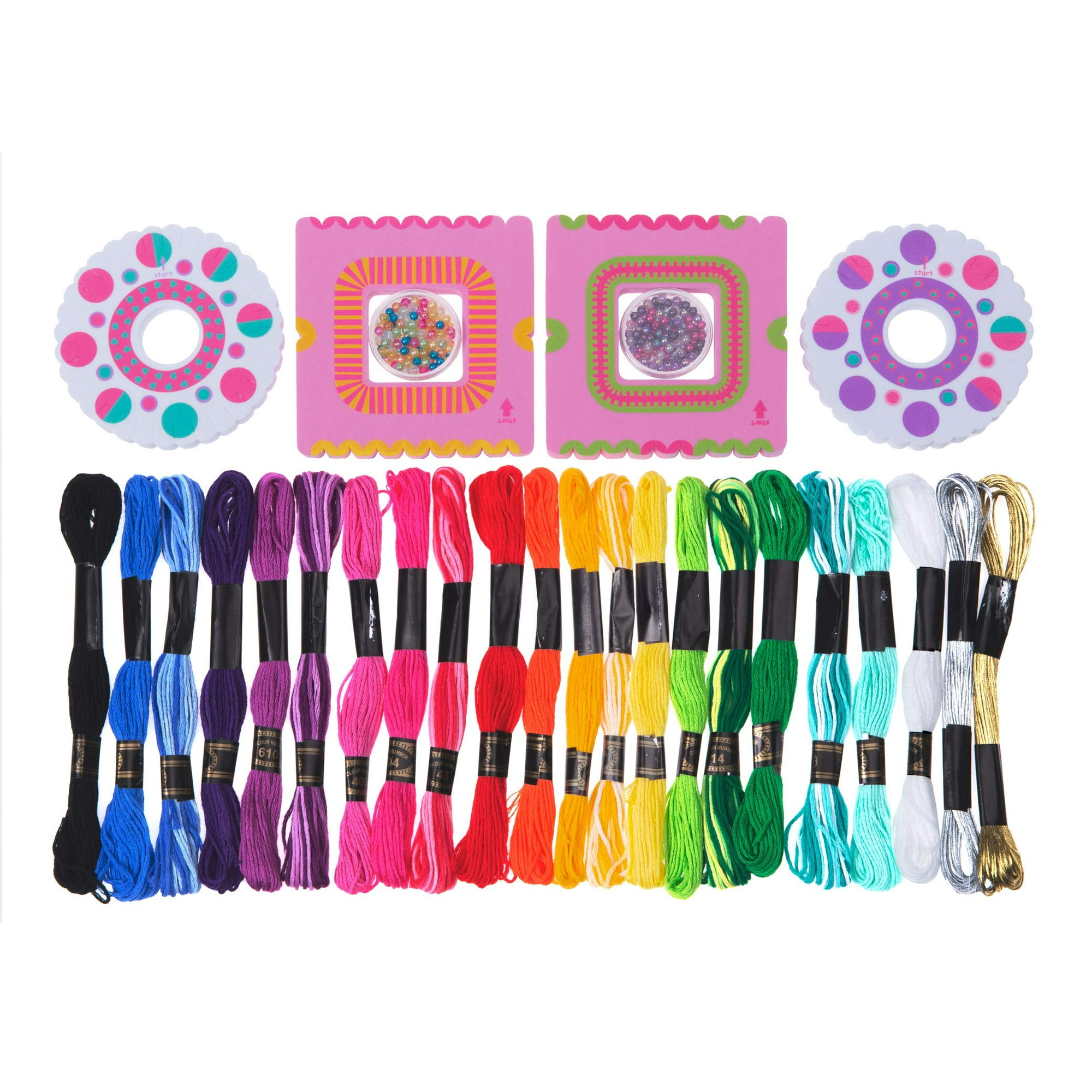 Jewelkeeper BFF Friendship Bracelet Activity Kit DIY Bracelet Making Kit For Girls Makes 22 Bracelets 4 Looms And Beads With Instructions