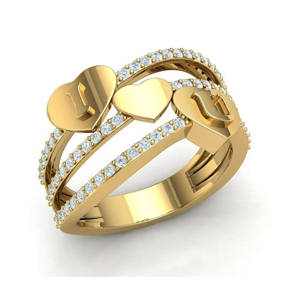 Natural 1carat Round Cut Diamond Prong 3-Row Women Wedding Band Ring Bridal Anniversary Solid 10K Gold GH I1-I2