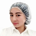 thumbnail image 2 of Shower Cap Hotel Disposable Caps Hats For Single Use Plastic Cap Bath Plastic Cups Hair One-off Elastic Waterproof 100Pcs, 2 of 5