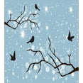 thumbnail image 3 of Snowy Trees Duvet Cover Set, Pattern of Birds and Snowflakes on Tree Branches, Decorative 3 Piece Bedding Set with 2 Pillow Shams, King Size, Blue Grey Charcoal Grey, by Ambesonne, 3 of 3