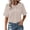Khaki #1, variant on WULMLEO Women's Button Up Shirt 2026 - Peter Pan Collar Short Sleeve Summer Tops Casual Solid Color Dressy Blouse Wine M