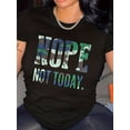 thumbnail image 1 of Letter Print Crew Neck T-Shirt, Casual Short Sleeve T-Shirt For Spring & Summer, Women's Clothing, 1 of 5