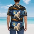 thumbnail image 4 of Pofeuu Vintage Starry Sky Labrador Print Hawaiian Shirt for Men Sleeves Casual Button Down Summer Beach Dress Shirts T-Shirts,X-Large, 4 of 7
