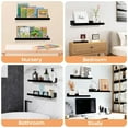 thumbnail image 5 of Acrylic Floating Shelves 4-Piece Set 15-Inch Wall-Mounted Storage Racks Kids Bookshelf Display Shelves for Living Room Bedroom Bathroom Kitchen, 5 of 6
