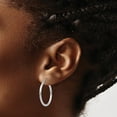 thumbnail image 3 of Primal Gold 14K White Gold 2x25mm Tube Hoop Earrings, 3 of 4