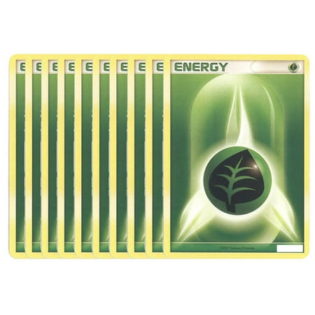 Pokemon Cards - LOT OF 10 GRASS ENERGY Cards (Best Grass Type Pokemon White)