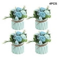 thumbnail image 2 of pitrice 4 Pieces Ceramic ABS Artificial Replacement Decorative Simulation Plant Replacement Decorative Simulation Vivid Lifelike Fake Potting Pot Culture Blue, 2 of 8