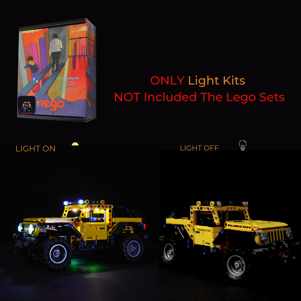 REGO DESIGN Led Lighting Kit for Legos Technic Jeep Wrangler 42122 Building Blocks Model(Not Include the Model Set)