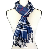 NevEND Super Soft Luxurious Unisex Scarf For Men and Women Winter Warm Plaid Fashion Scarves Blue