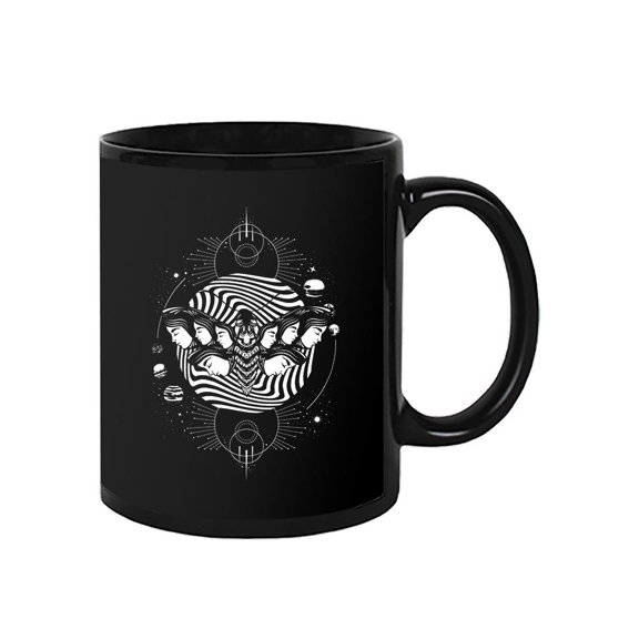Moth Over Geometric Composition Mug  -Image by Shutterstock,