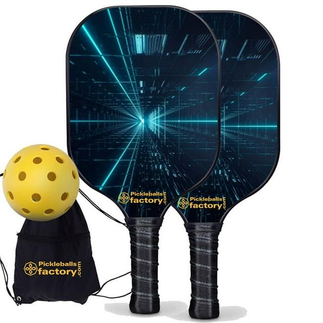 Pickleball Factory PB00010-1-G 2022 Optical Fiber Best Pickleball Paddles Set, Glassfiber Graphite