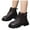 Brown, variant on Cute Bowknot Ankle Combat Boots for Girls Platform Leather Lace Up Riding Booties Lightweight Non Slip Dress Shoes for Toddler Black Size 2 Big Kids