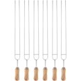 thumbnail image 1 of 6 Brochettes en Acier Inoxydable Fourchette BBQ Manche en Bois en Forme de U Aiguille de Rôtissage Brochettes, 1 of 5
