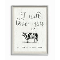 The Stupell Home Decor Love You Till The Cows Come Home Gray Framed Texturized Art