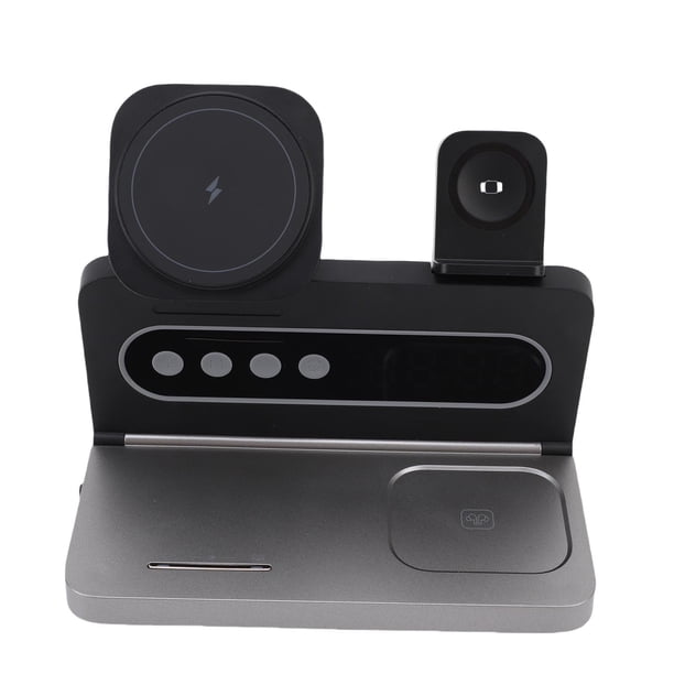 Cargador Del Soporte Del Teléfono, Función De Reloj Inalámbrica De La Estación De Carga De La Carga Rápida 15W Para Smartphone