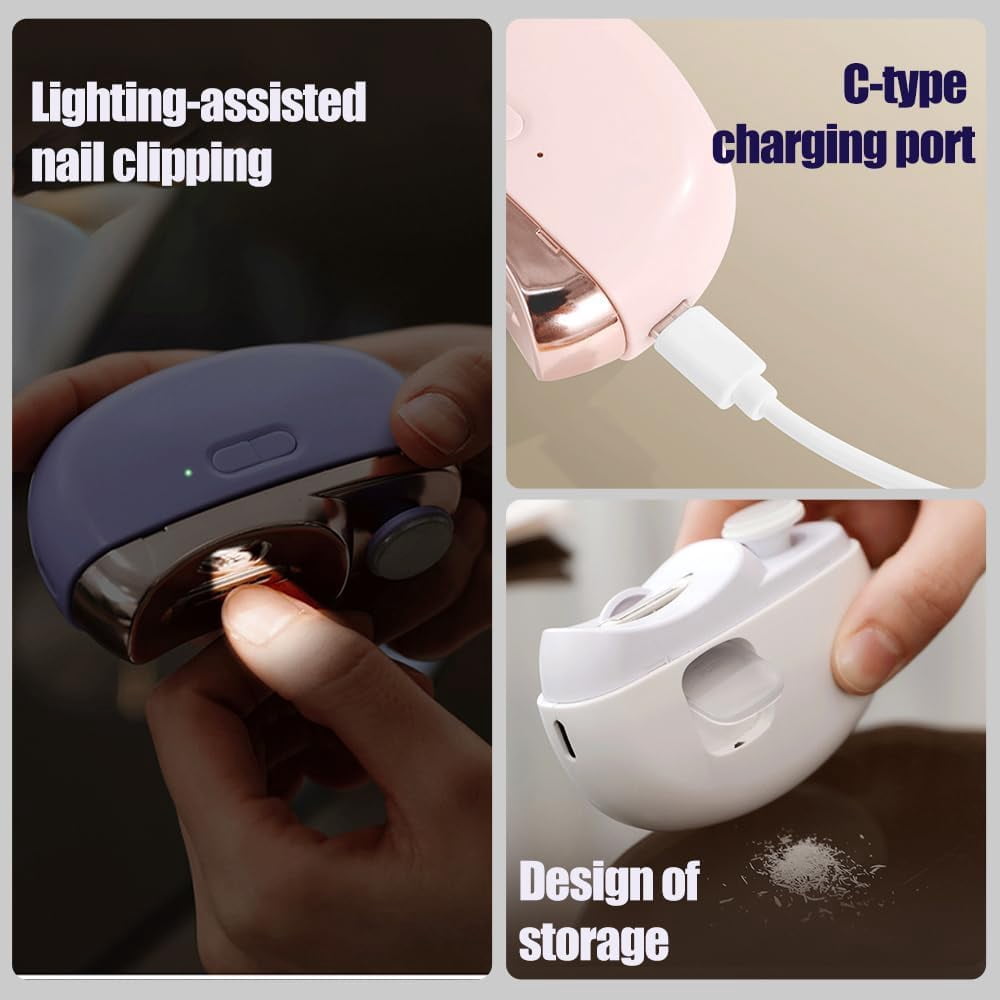 MATN Electric Nail Clippers for Seniors, 2025 Upgrade 3 in 1 Automatic Electric Nail Clipper with Polishing, Baby Nail Trimmer Electric Electric Nail Clipper for Adults Seniors