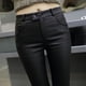 thumbnail image 2 of Leggings ajustados de cintura alta informales con revestimiento de PU de cuero sintético mate fino de otoño para mujer, 2 of 6