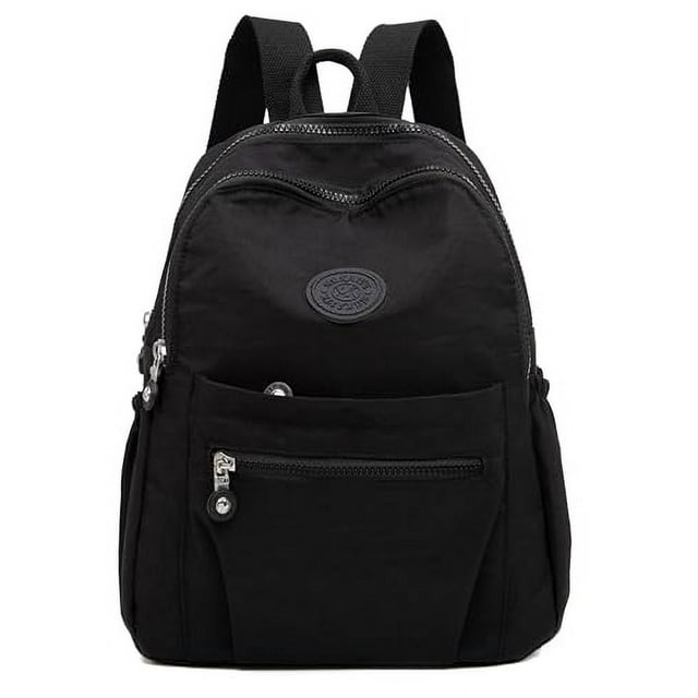 Pealwel - Mini mochila para mujer, mochilas pequeñas de nailon para mujer, mochilas de viaje antirrobo, Negro -, Pequeño, Mochila