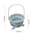 thumbnail image 3 of yulier Easter Basket, Woven Plastic Storage Basket with Handle, Cute Easter Gift Basket with Ribbon Bow, Round Small Woven Basket, Easter Decorations Egg Candy Storage Basket, 3 of 6