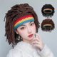 thumbnail image 1 of Peluca de punto hippie con rastas | Accesorio de disfraz de rastas falsas | Llamativo accesorio de fiesta para eventos y actuaciones en el escenario | Negro o café | Nylon Spandex | 56cm | 1 pieza, 1 of 6
