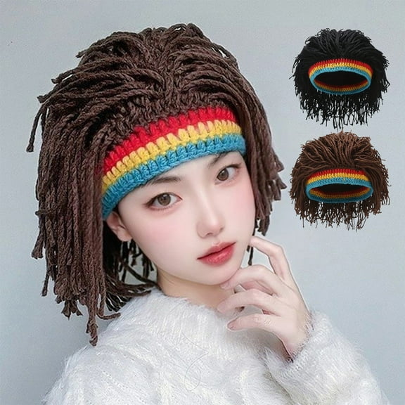 Nsxcdh Retro Hippie Woolen Dreadlock Style Hat Eye-Catching Costume Photo Prop Party Accessories Holiday Gift