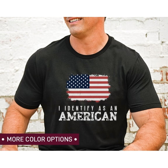 I Identify As An American Shirt, 4th Of July Shirt, Red White and Blue Shirt, Patriotic Shirt, Independence Day Shirt, Shirt for Men