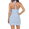 thumbnail image 4 of xiaxaixu Sans Manches Rayé/gradient/solide Couleur en Forme de U Robe Licou en Tricot, 4 of 5