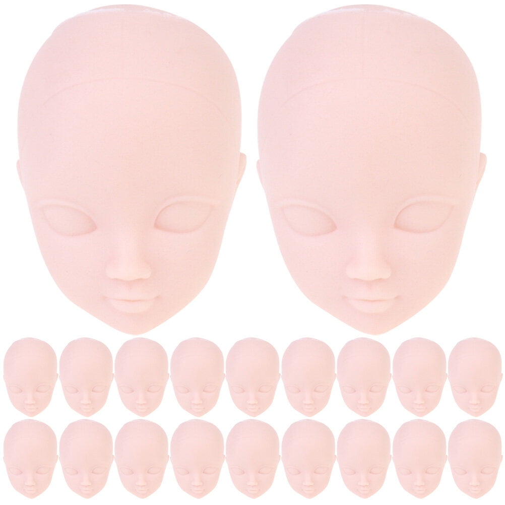 20pcs Doll Making Heads Practice Makeup Doll Heads Doll Parts Repair 