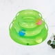 thumbnail image 2 of EeaseMX 1 juguete interactivo para gatos de tres niveles con forma de pista, divertido plato de entretenimiento redondo, suministros para gatos (verde), 2 of 7