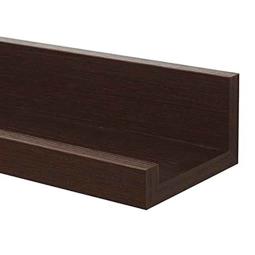 Americanflat Picture Ledge Shelf Set of 3 - Floating Shelves with Lip for Picture Display - Mahogany