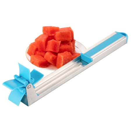

Meetco Watermelon Slicer Stainless Steel Watermelon Cutter Knife Windmill Cutter Slicer Innovative Tool Kitchen Gadget for Melon Fruit Slicing(Blue)
