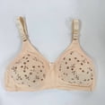 thumbnail image 4 of Yutgune Bras for Older Women Breathable Wireless Full Coverage Support Bra Nude Floral Print, 4 of 4