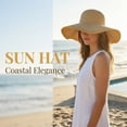 thumbnail image 2 of Solaris Women Floppy Sun Beach Hats with Wide Brim Straw Edge Summer UV Protection Foldable Gardening Hiking Cap, Tan, 2 of 7