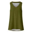 thumbnail image 3 of Chbgutlmr Tank Tops for Women V Neck Sleeveless Irregular Hem Tunic Tops Casual Loose Summer Solid Color Tops, 3 of 3