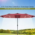 thumbnail image 6 of AEGFKD15 Ft Double Sided Patio Umbrella with Solar Lights, Extra Large Rectangle Outdoor Umbrella with 36 LED Lights & Crank Handle for Deck, Poolside, Garden, Backyard (Burgundy), 6 of 10
