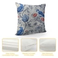 thumbnail image 4 of Nawypu Chinoiserie Pillow Cover  Blue Birds Flowers Throw Pillow Covers Asian Traditional Pattern Blue and White Porcelain Color Pillowcase Cushion Covers for Sofa Couch Living Room, 4 of 5