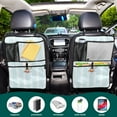 thumbnail image 5 of White duck blue striped background 22 Pack Kick Mat Back Seat Protector With Storage Pockets, Universal Car Seat Back Organizer For Pets, Waterproof Backseat Protector For Most Car, 5 of 5