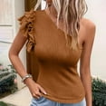 thumbnail image 5 of Kaemgyyd Off the Shoulder Tops for Women Breathable Loose Ruffle Sleeveless Blouse Trendy Slim Fit Backless Boho Shirts, 5 of 6