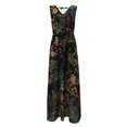 thumbnail image 6 of Summer Dresses for Women 2022 Dress for Ninang Sale Women'S Summer Fashion New Floral Print Halter Strap Long Dress Banquet Wedding Black, 6 of 9