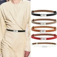 thumbnail image 4 of rinsvye Women Skinny Leather Belt Solid Color Alloy Turn Lock Adjustable Waistband Thin Waist Belt For Dress Jeans Coat Mens Big And Tall Belts Wide Leather Belt Men Cowboy Belts Automatic Belts Old F, 4 of 4