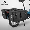 thumbnail image 3 of Dual-Side Electric Bike Rear Rack Cargo Bag with Buckle Fixation - 46L Total Capacity Hard Shell Bicycle Pannier for Delivery/Commuting, Reflective Design, Internal Compartments, Detachable PE Board,, 3 of 6