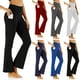 thumbnail image 1 of Pantalones de yoga deportivos de secado rápido con bolsillos y elásticos de color liso para mujer, 1 of 5