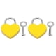 thumbnail image 1 of Candado 2 Juegos Corazón Cerradura Metal Colorido Exquisito Candado Hogar Artesanía Suministros Con Llaves 30x39mmAmarillo ANGGREK Otros, 1 of 5