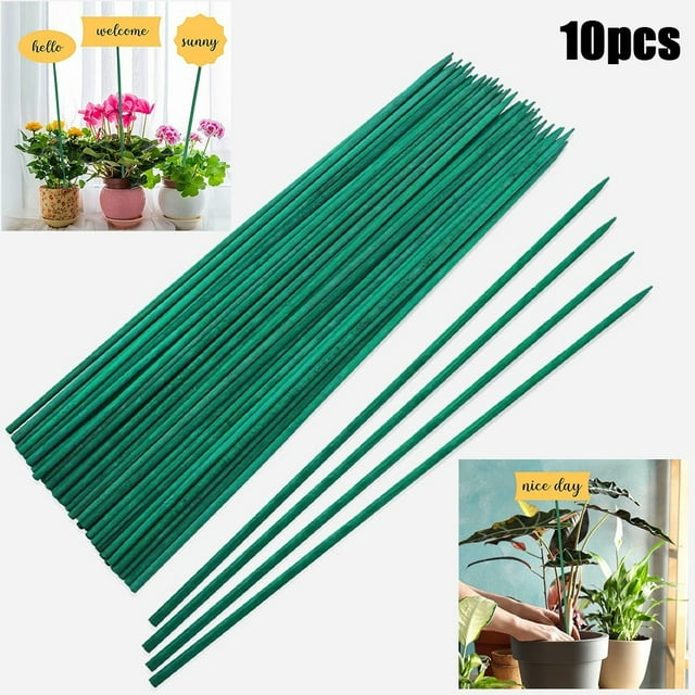 Green Plant Support Garden Flower Sticks Canes Stake Poles Frame Outdoor Plant Stake - 50 Pcs
