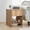 Natural, variant on Weselon Modern Fluted Nightstand, Curved Side Bedside Table with Drawer and Open Shelf for Bedroom, Black