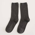 thumbnail image 2 of PMVFHDE Crew Socks Spring Fall Long Solid Japanese Double Needle Cotton Mid Calf Daily Wear, 2 of 4