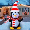 thumbnail image 2 of SEASONBLOW Pingüino navideño inflable con luz LED de 4 pies con bufanda y decoración de dulces para patio, césped, jardín, hogar, fiesta, interior, exterior, decoración navideña, 2 of 5